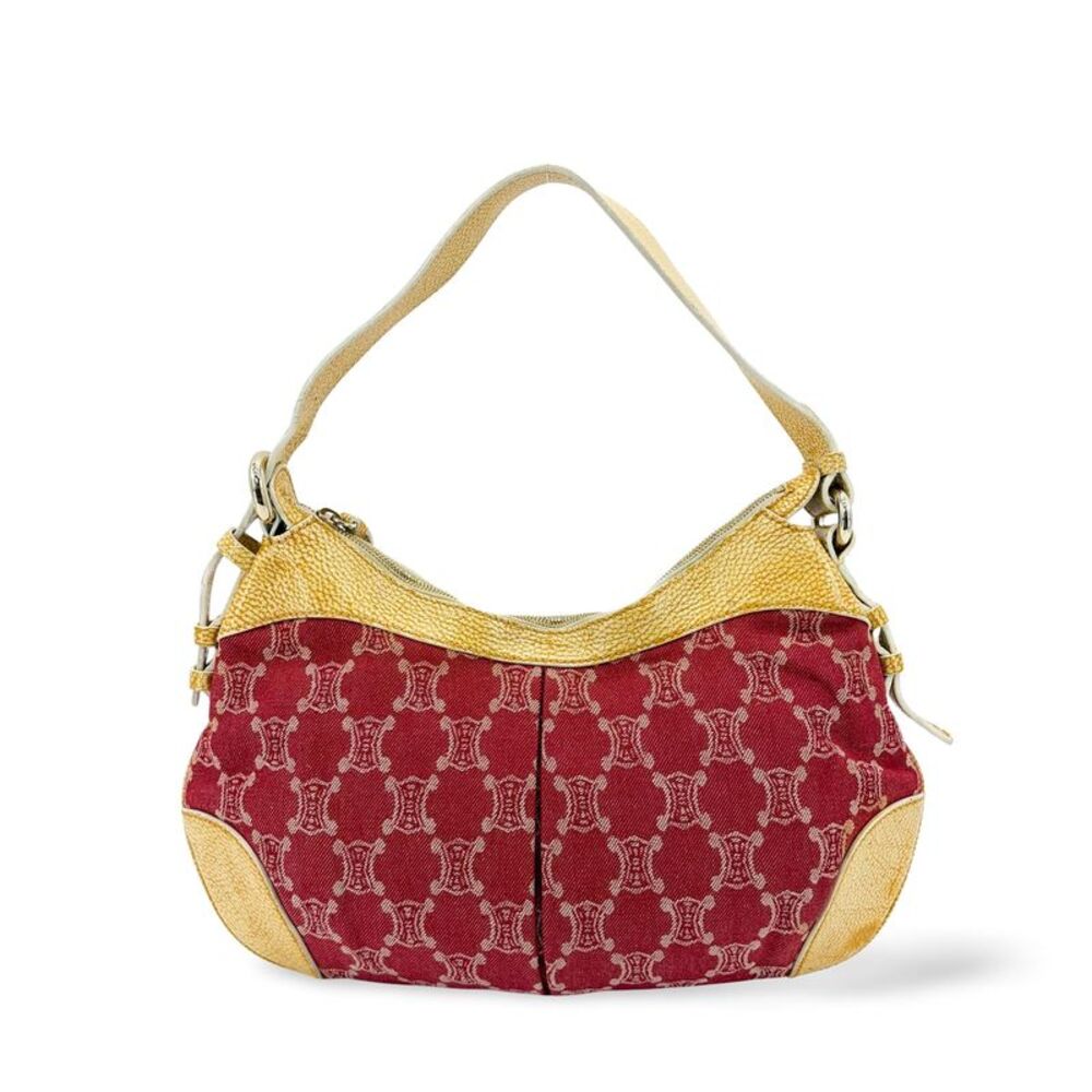 Celine Triomphe Jacquard Hobo Shoulder Bag